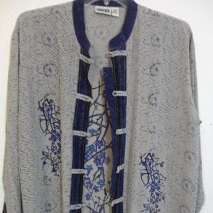 Chico's Design Asian Inspired Silk Top Jacket